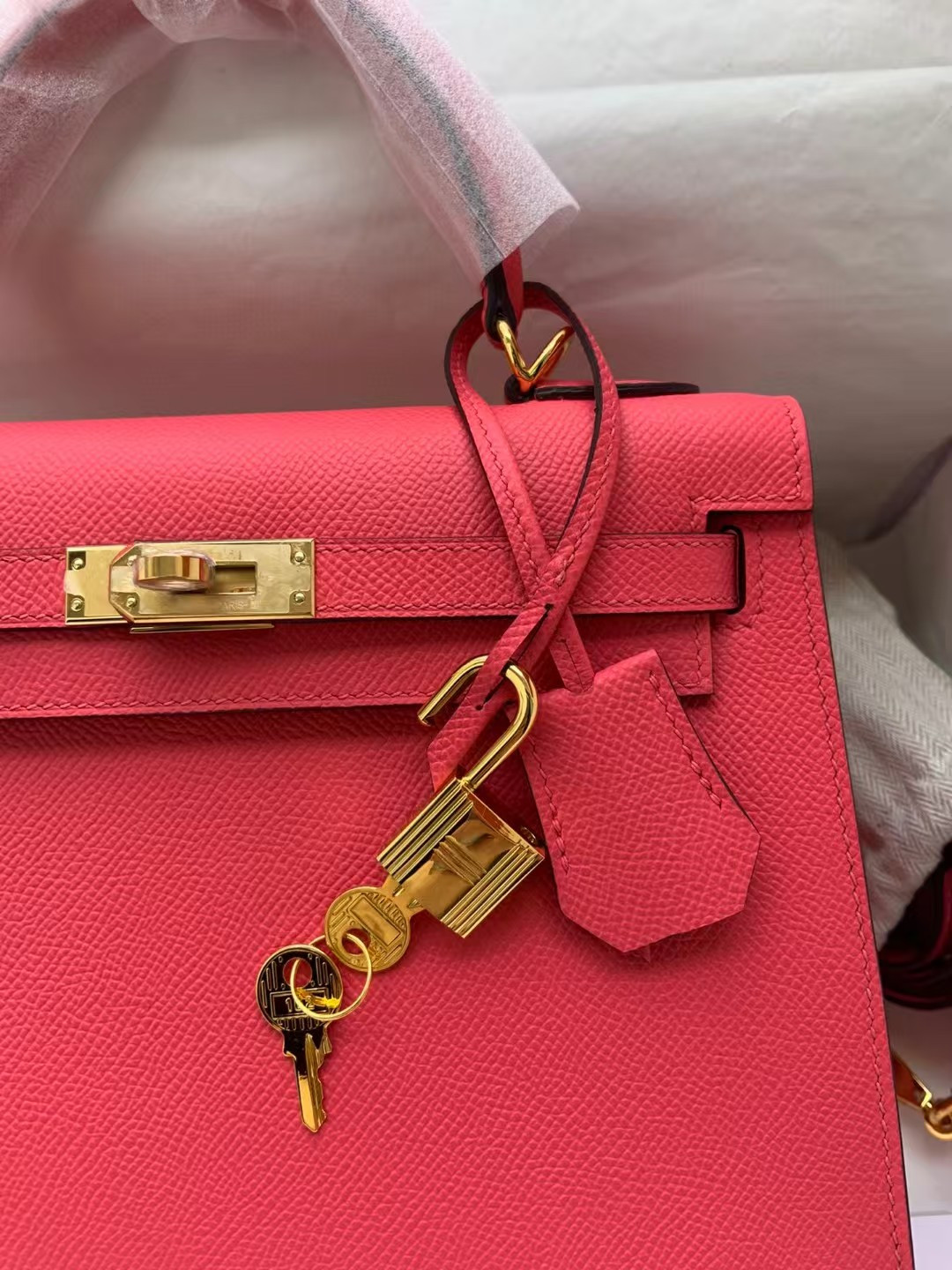 HERMÈS Kelly Silver-tone Hardware 25 28