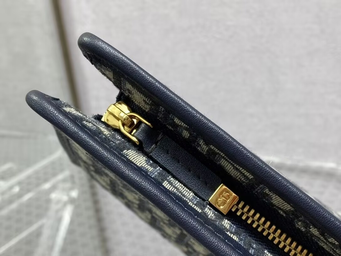 D*or 30 montaigne dea pouch blue D*or oblique jacquard 26x19.5x7cm