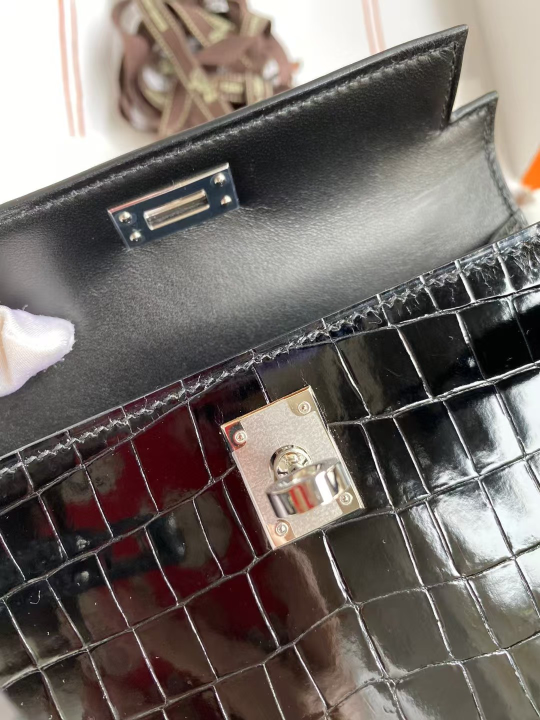Hermès Mini Kelly 19 19×6×12CM Real Alligator Leather with the Alligator Stamp (Customized, no exchange no return, about 20 days)