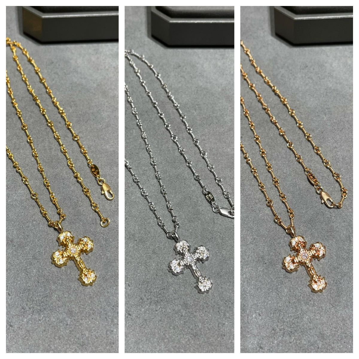 Chrome Heart Flame Cross Necklace