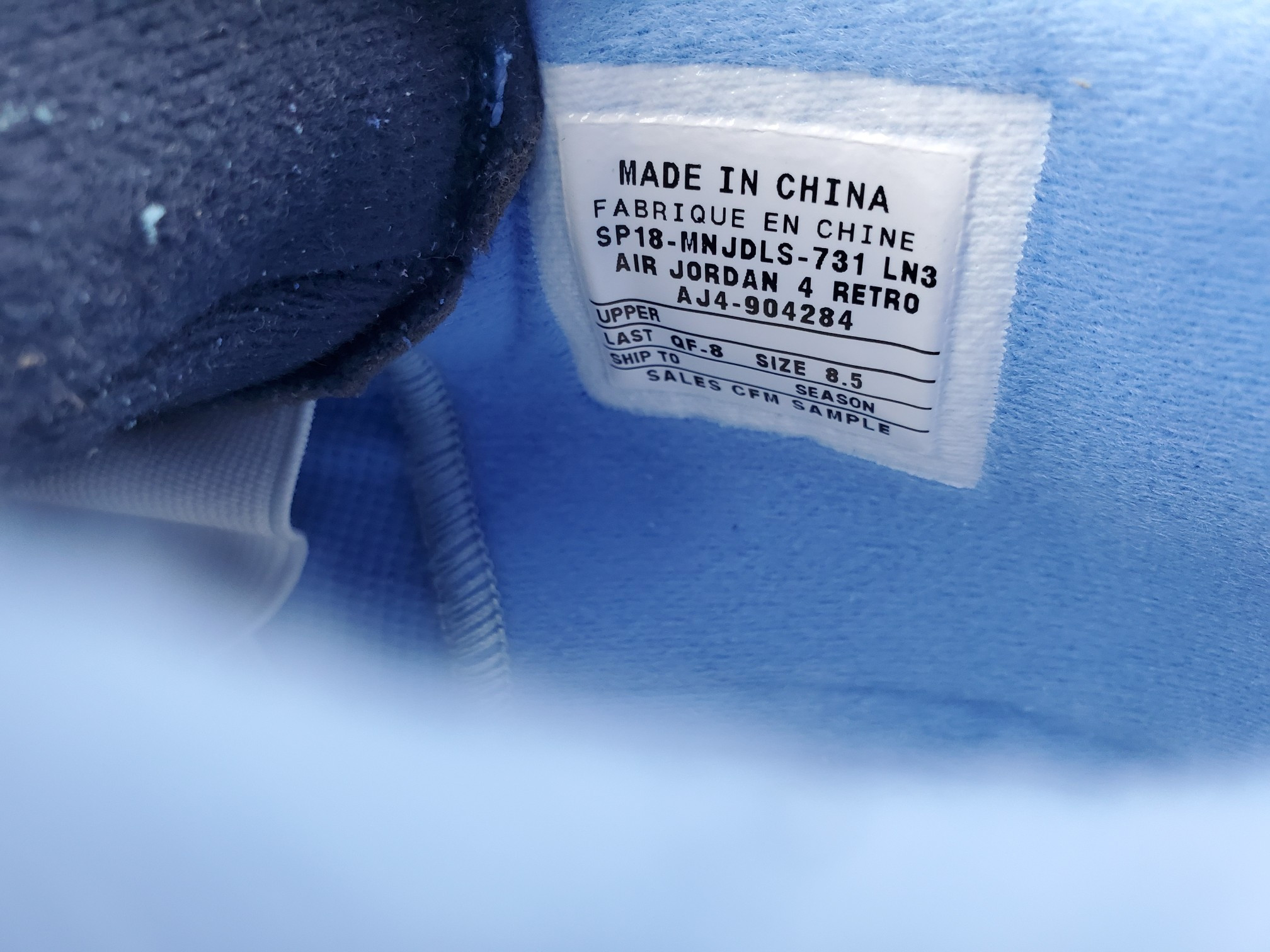 Air Jordan 4 Retro UNC 2019 PE Sky Blue