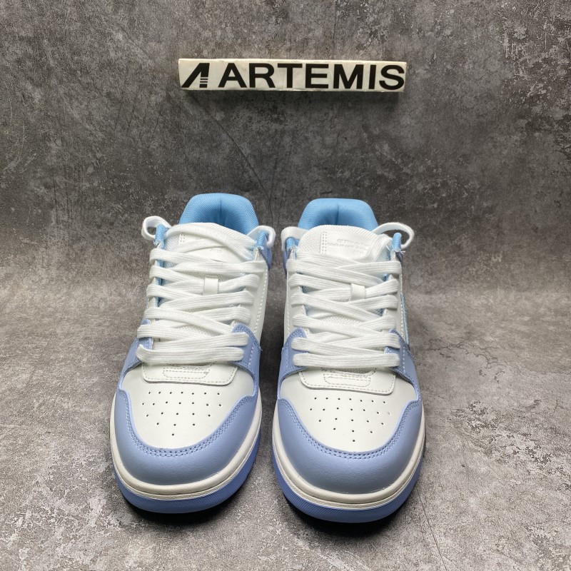 OFF-WHITE OOO Low Out Of Office Calf Leather White Light Blue