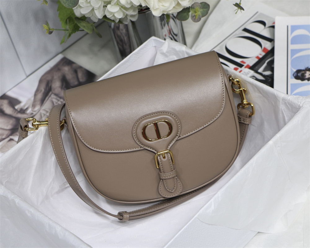 medium D*or bobby bag brown box calfskin