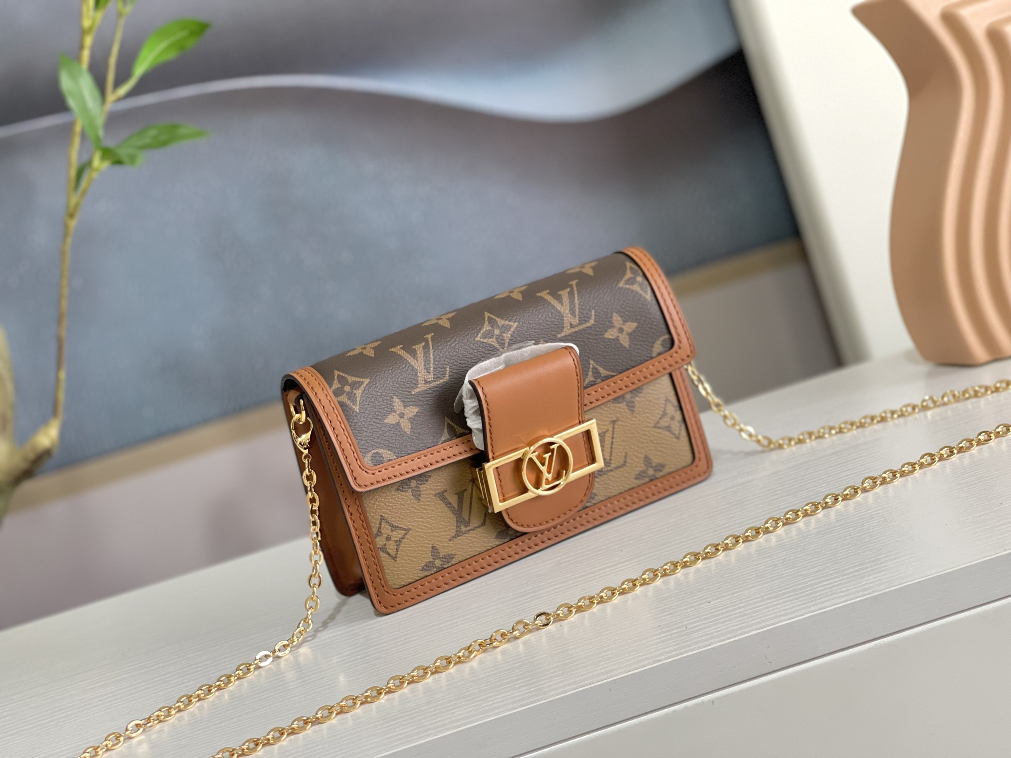 LV M68746 Dauphine Chain Wallet 7.3 x 4.7 x 2 inches