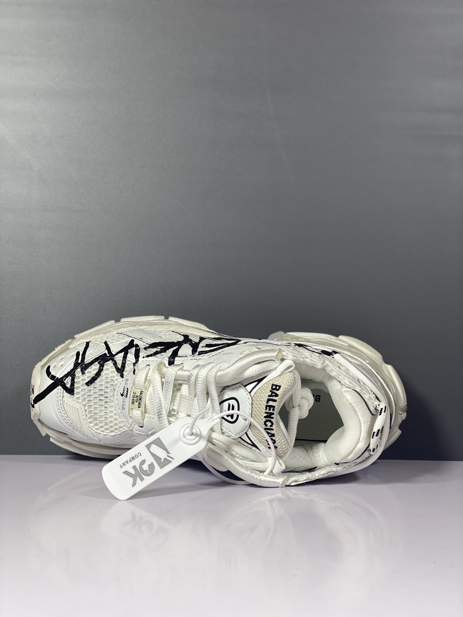 Balenciga Runner Graffiti Sneaker in White