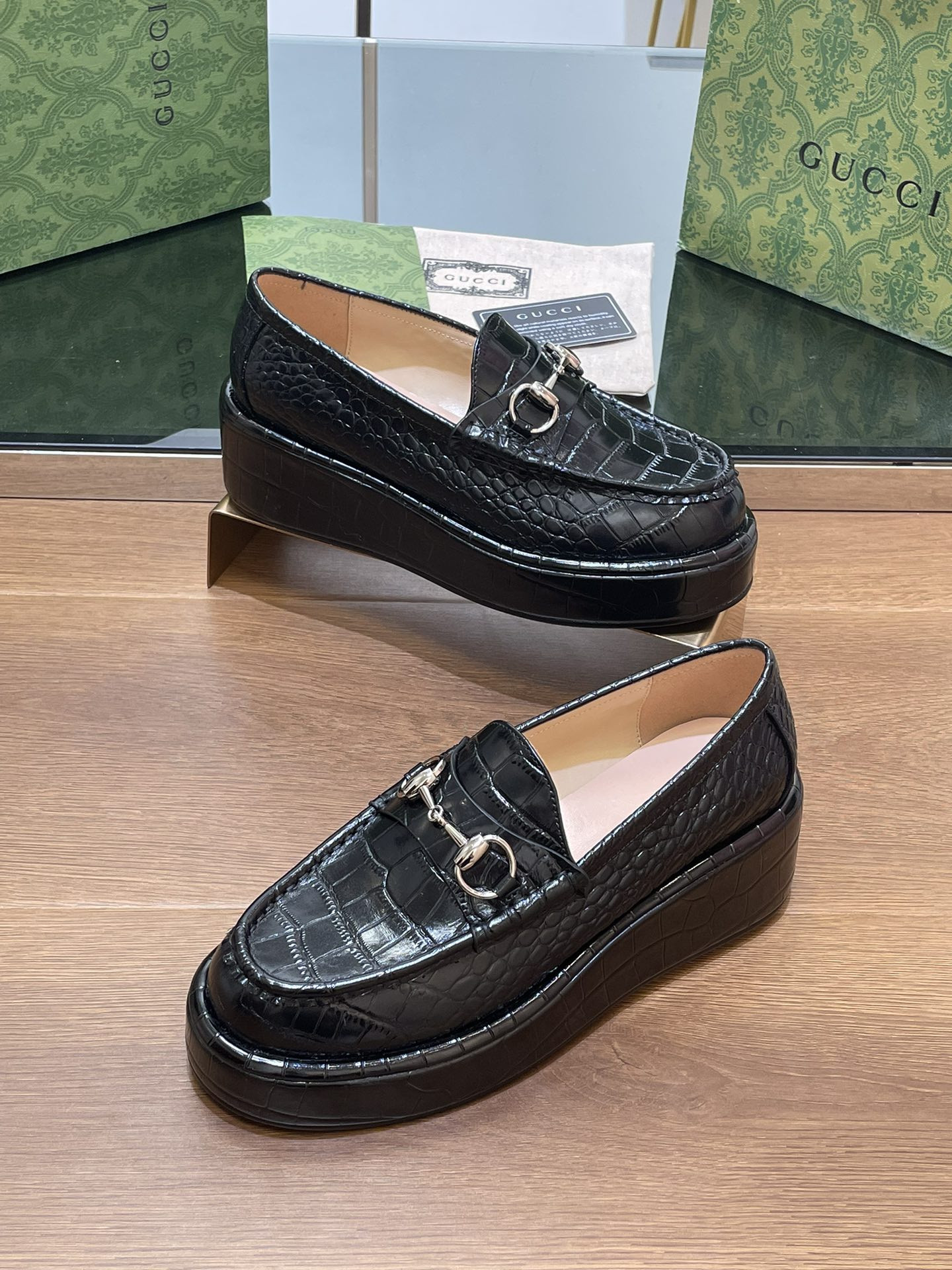 ua G*u*i horsebit wedge loafer