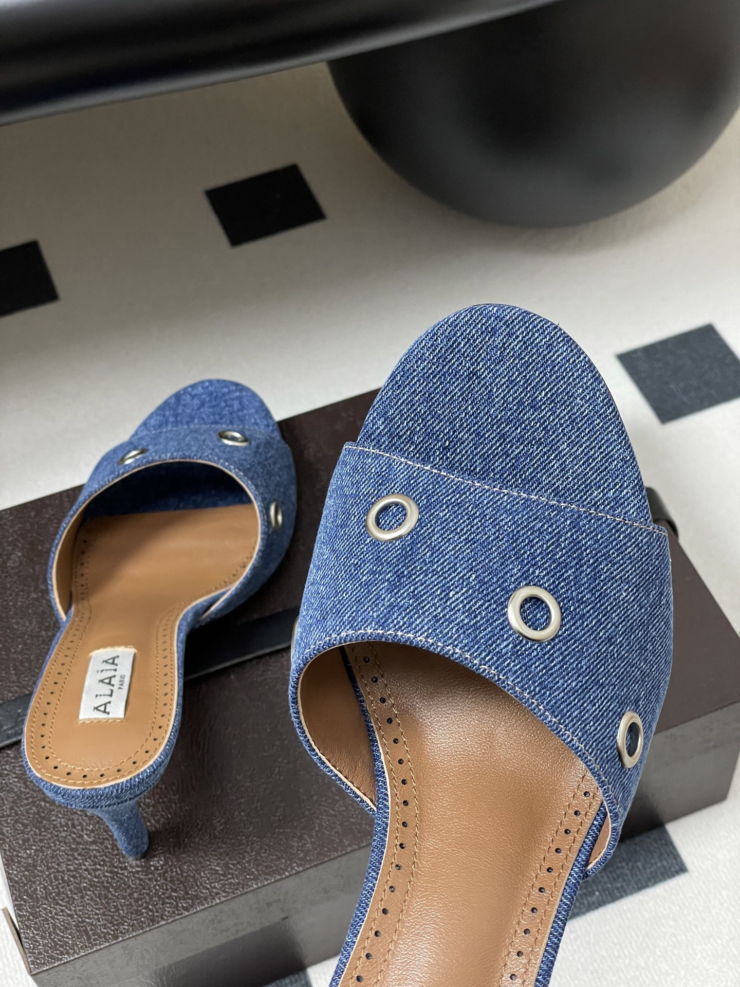 UA Alaia Ring Eyelets slippers 7cm Heel(Customized Size 7-10 days production time)