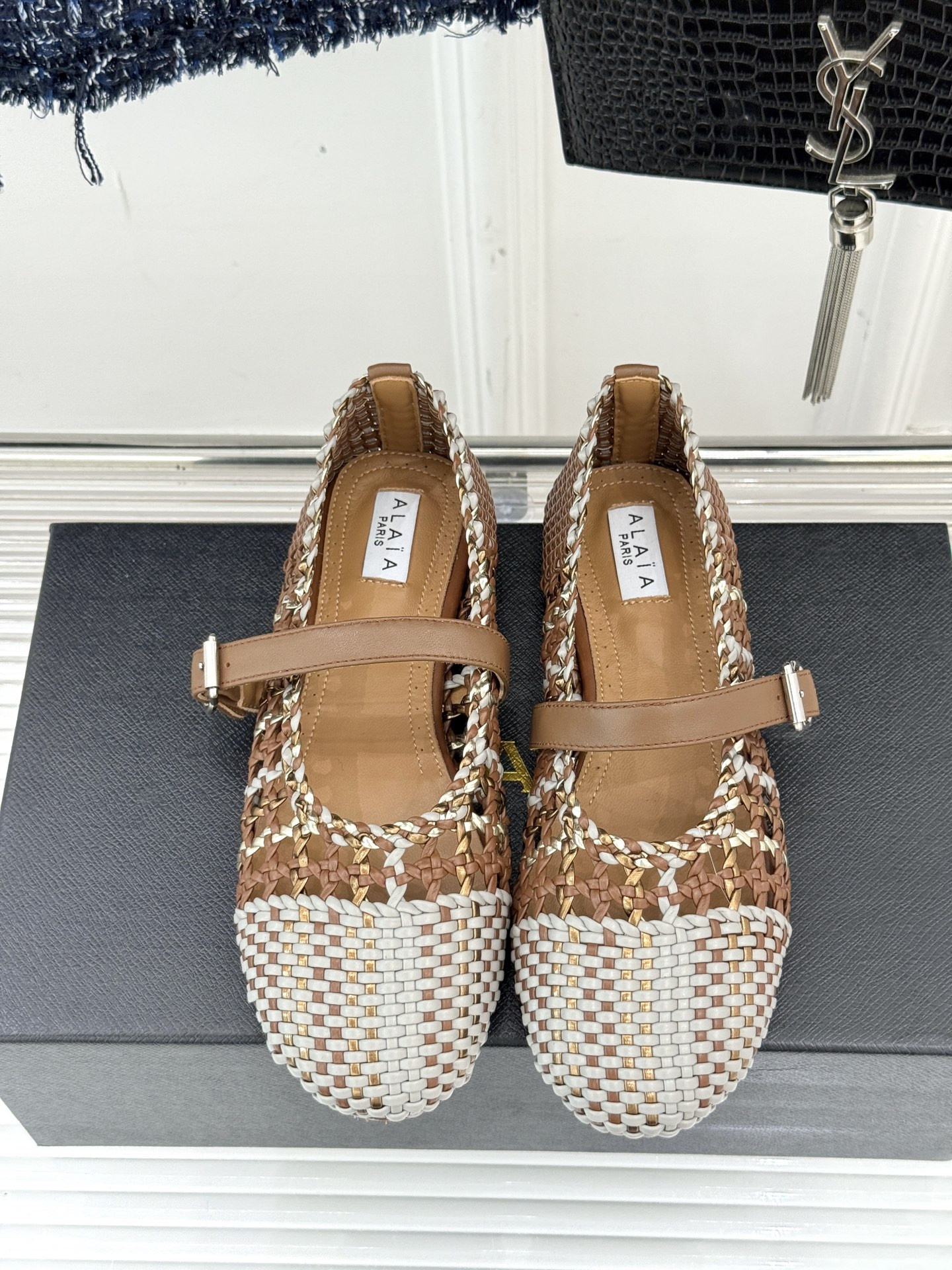 UA Alaïa Hollow Woven Mary Jane Flats(Customized Size 7-10 days production time)